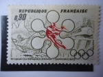 Stamps France -  XI Jeux en Sapporo (Japón) 1972-Olimpiques-Vélodromo d´Hiver - 