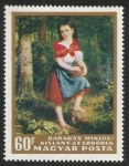 Stamps : Europe : Hungary :  Girl in the Forest by Miklós Barabás (1795)