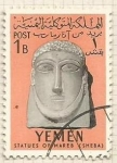 Sellos de Asia - Yemen -  Mascara de muerte. Alabastro (