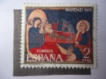 Stamps Spain -  La Navidad 1971 (Avia) - Fragmento del Altar de Avia.