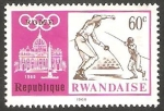 Stamps Rwanda -  265 - Olimpiadas de Mexico, esgrima
