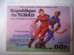 Stamps : Africa : Chad :  Juegos Olímpicos de Invierno 1976 - Hockey.