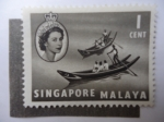 Stamps Singapore -  Elizabeth II .- Singapore- Malaya.