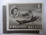 Sellos del Mundo : Asia : Singapore : Elizabeth II .- Singapore- Malaya.