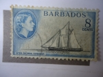 Stamps Barbados -  Elizabeth II - Inter Colonial Schooner.