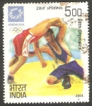 Sellos de Asia - India -  1798 - Olimpiadas de Atenas, lucha