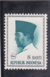 Sellos de Asia - Indonesia -  presidente Sukarno