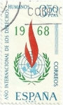 Stamps Spain -  AÑO INTERNACIONAL DE LOS DERECHOS HUMANOS. LOGOTIPO CONFERENCIA TEHERAN. EDIFIL 1874