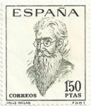 Stamps Spain -  LITERATOS ESPAÑOLES. CENTENARIO DEL NACIMIENTO (1866-1935). VALLE-INCLÁN. EDIFIL 1758