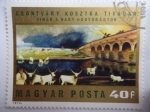 Stamps Hungary -  Pintor:Csontváry Kosztka Tivadar - Oleo, La Gran Tormenta.