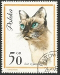 Stamps : Europe : Poland :  Gato siames (1470)