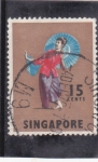 Stamps Singapore -  traje típico