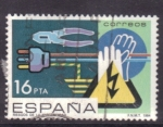 Stamps Spain -  Riesgos de la electricidad