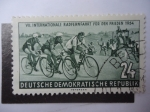 Stamps Germany -  VII. Internationale Radfernfahrt Für Den Frieden 1954.