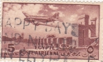 Stamps Egypt -  panorámica y avión