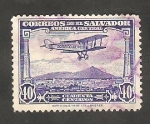 Sellos del Mundo : America : El_Salvador :  9 - Avión sobrevolando El Salvador