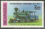 Stamps Nicaragua -  locomotora de leña para carga liviana