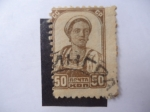 Stamps : Europe : Russia :  Rusia-Unión Soviética-(CCCP) Mujer de Granja Colectiva.