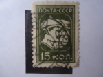 Stamps : Europe : Russia :  Rusia-URSS-CCCP-Trabajador, Soldado y Granjero Colectivo.