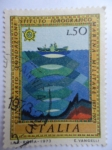 Sellos de Europa - Italia -  Centenario Fundación Instituto Hidrográfico-Marina Militar 1873-1973