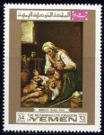 Stamps Yemen -  House dress - MURILLO (760)