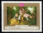Stamps Yemen -  The love scale by Watteau (759)