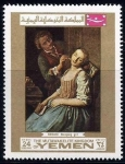 Sellos de Asia - Yemen -  The Sleeping Girl and the youth; by Pietro Rotari (1707-1762