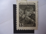 Stamps Russia -  CCCP-Unión Soviética - Minero con Taladro de Martillo