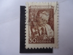 Stamps Russia -  Científico Ruso con Microscopio - CCCP.