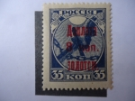 Stamps Russia -  1 Aniversario de la Revolución - Cortando las Cadenas de Bondabe.