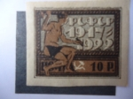 Stamps Russia -  CCCP.- 5 Aniversario de la República Soviética, 1917-1922. República Federativa Soviética.