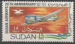 Sellos del Mundo : Africa : Sud�n : 20th  ANIVERSARIO  DE  LA  LÌNEA  AÈREA  DE  SUDAN.  DC - 3.