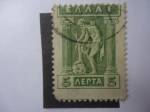Sellos de Europa - Grecia -  Hermes (Calzándose Sandalias)