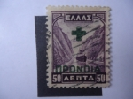 Stamps : Europe : Greece :  Canal de Corinto - Impuesto de Bienestar Social-Caridad.