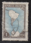 Stamps Argentina -  Mapa Mostrando Reclamaciones Antárticas