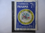 Stamps Panama -  10º Aniversario OEA 1948-1958. Organización de los Estados Américanos.