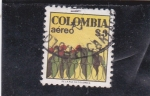 Sellos de America - Colombia -  hojas y granos de café