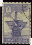 Stamps Spain -  Descubrimiento de America. Nao Santa Maria