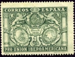 Sellos de Europa - Espa�a -  Pro Union Iberoamericana. Escudos de España, Bolivia y Paraguay
