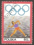 Stamps Poland -  1761 - 50 Anivº del Comité olímpico polaco, Lanzamiento de jabalína