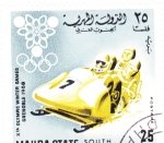 Stamps Yemen -  olimpiada de Grenoble -MAHRA STATE