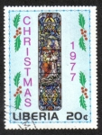 Sellos del Mundo : Africa : Liberia : Navidad: ventana de la iglesia