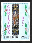 Sellos de Africa - Liberia -  Navidad: ventana de la iglesia