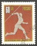 Stamps Poland -  Campeonato Europeo de atletismo, lanzamiento de jabalína