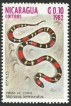 Stamps Nicaragua -  Víbora de Coral (2401)
