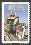 Stamps Australia -  Tranvía tirado por caballos por la calzada en Victor Harbor