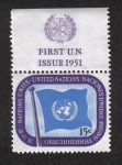 Sellos de America - ONU -  Bandera de la ONU, New York