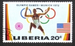 Sellos del Mundo : Africa : Liberia : Juegos Olímpicos de Verano 1972 , Munich