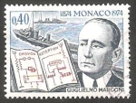 Stamps : Europe : Monaco :  960 - Centº del nacimiento de Guglielmo Marconi