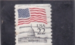 Stamps United States -  bandera estadounidense y Capilolio